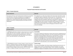 ATTACHMENT 1 Proposed Purpose Statement and Preamble Table
