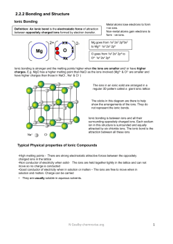 2.2.2 Bonding and Structure