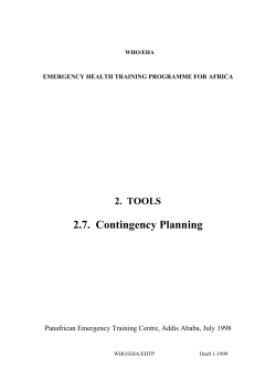 2.7. Contingency Planning