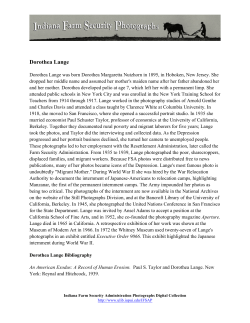 Dorothea Lange - IUPUI ScholarWorks
