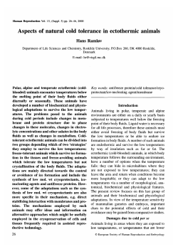 Aspects of natural cold tolerance in ectothermic