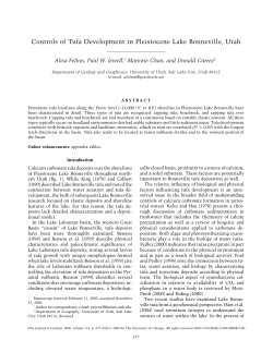 Controls of Tufa Development in Pleistocene Lake Bonneville, Utah