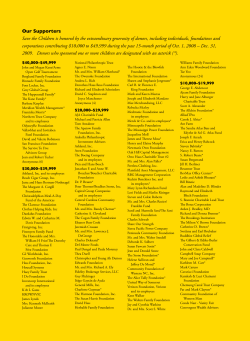 Our Supporters Save the Children is honored by the extraordinary