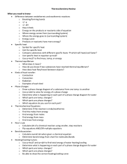 Thermochemistry Review What you need to know: &bull; Difference