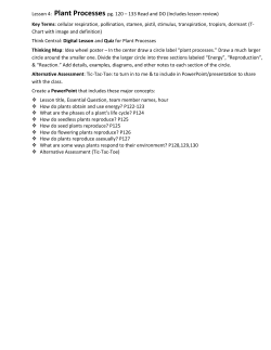 Lesson 4: Plant Processes pg. 120 &ndash; 133 Read and DO (Includes