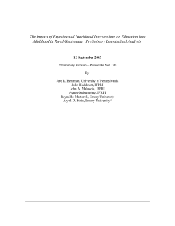 The Impact of Experimental Nutritional Interventions on Education