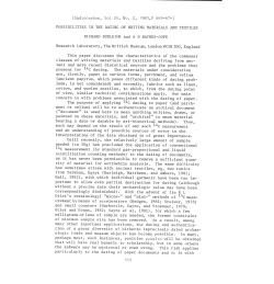 possibilities in the dating of writing materials and textiles