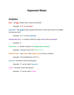 Exponent Notes