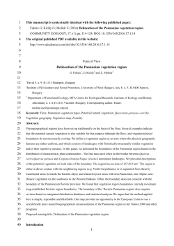 1 1 2 3 4 5 6 7 8 Delineation of the Pannonian vegetation region 9
