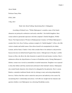 Analysis of Female Subjugation
