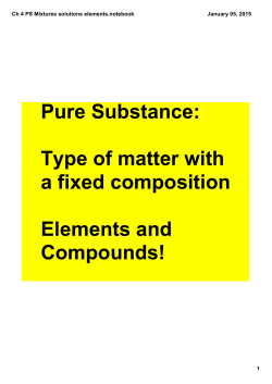 Ch 4 PS Mixtures solutions elements.notebook