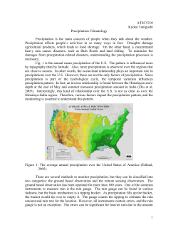 1 ATSC5210 Kyoko Taniguchi Precipitation Climatology