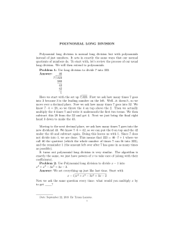 Polynomial Long Division