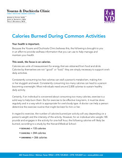 Calories Burned During Common Activities
