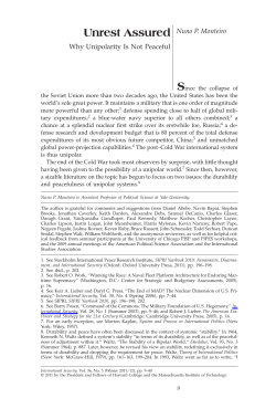 Unrest Assured: Why Unipolarity Is Not Peaceful