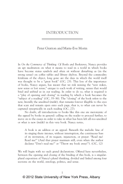 Jean-Luc Nancy and Plural Thinking