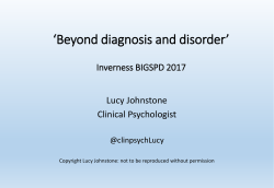 Beyond diagnosis and disorder