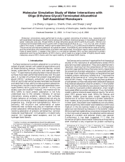 Molecular Simulation Study of Water Interactions with Oligo
