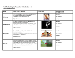 To Kill a Mockingbird Vocabulary Notes Section 1-5