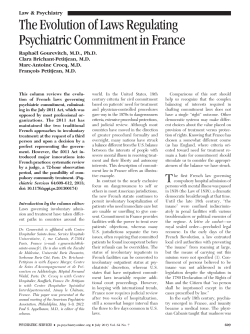 The Evolution of Laws Regulating Psychiatric Commitment in France