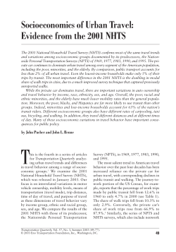 Socioeconomics of Urban Travel: Evidence from