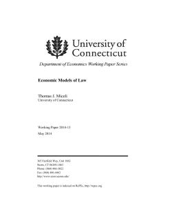 Economic Models of Law - University of Connecticut
