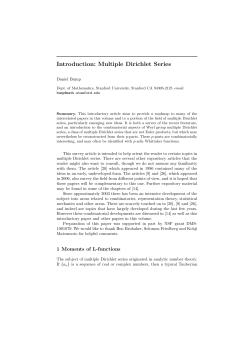 Introduction: Multiple Dirichlet Series