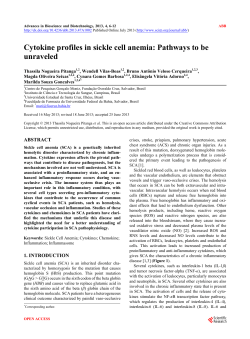 Cytokine profiles in sickle cell anemia: Pathways to be unraveled