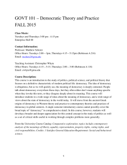 GOVT 101-001 - Schar School of Policy and Government