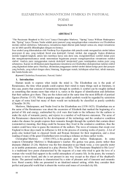 elizabethan romanticism symbols in pastoral poems