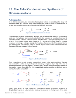 Experiment 23 - The Aldol Condensation