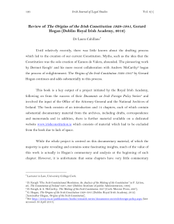 Review of The Origins of the Irish Constitution 1928