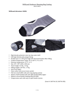 WillLand Outdoors Sleeping Bag Catalog