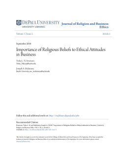 Importance of Religious Beliefs to Ethical Attitudes