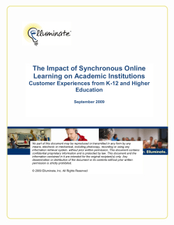 The Impact of Synchronous Online Learning on Academic Institutions