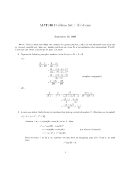 MAT240 Problem Set 1 Solutions