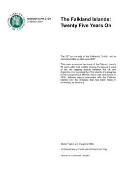 The Falkland Islands: Twenty Five Years On