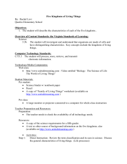 Five Kingdoms of Living Things