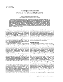 Missing information in multiple