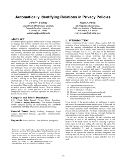 Automatically identifying relations in privacy policies