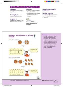Hundredths Dividing a Whole Number by a Proper Fraction