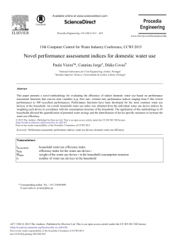 Novel Performance Assessment Indices for Domestic Water Use