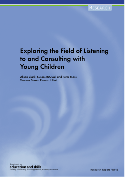 Exploring the Field of Listening to and Consulting with Young Children