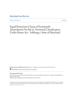 Equal Protection Clause of Fourteenth Amendment No Bar to