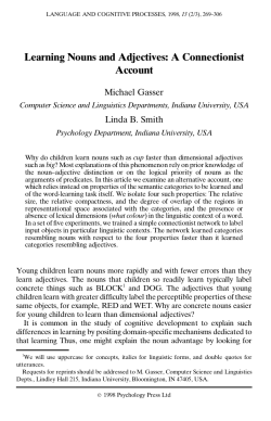 Learning Nouns and Adjectives: A Connectionist Account