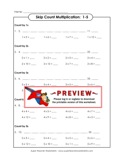 Skip Count Multiplication: 1-5