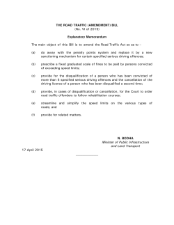 THE ROAD TRAFFIC (AMENDMENT) BILL (No. VI of 2015