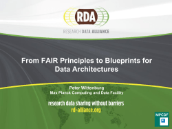 From FAIR Principles to Blueprints for Data Architectures