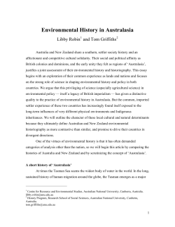 Environmental History in Australasia