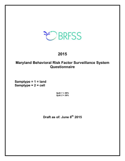 Maryland Behavioral Risk Factor Surveillance